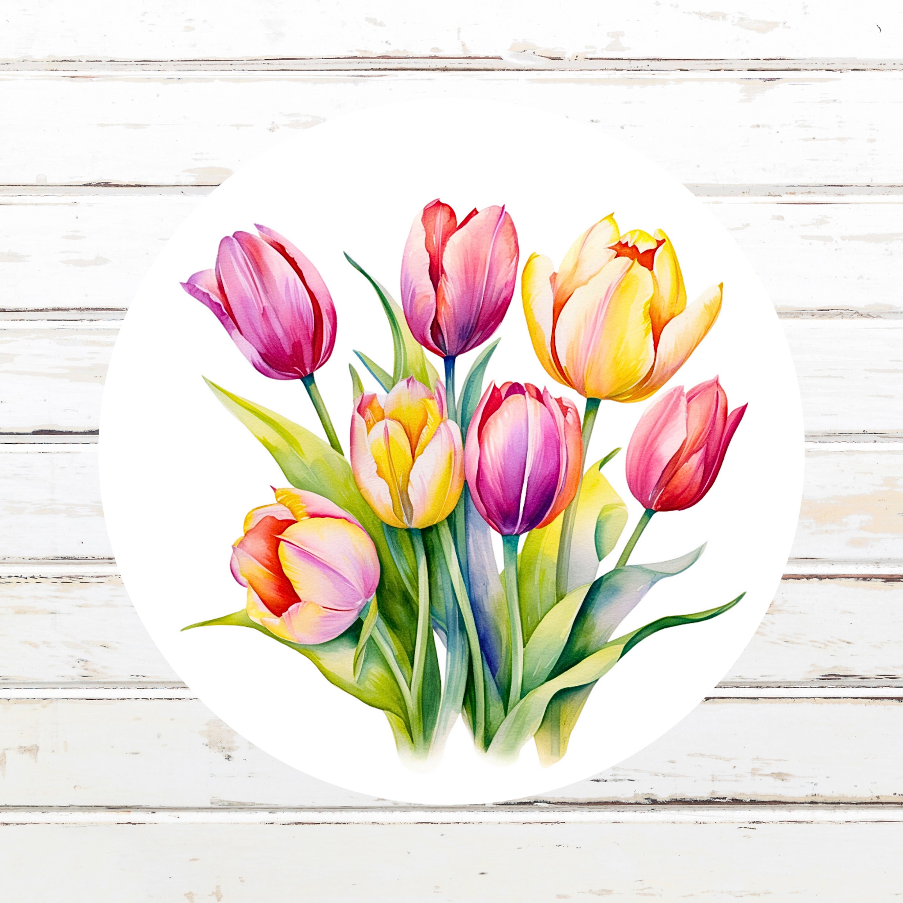 Tulips in the Garden Seals, Set of 30, 1 1/4 Inch Round Stickers, Gift ...