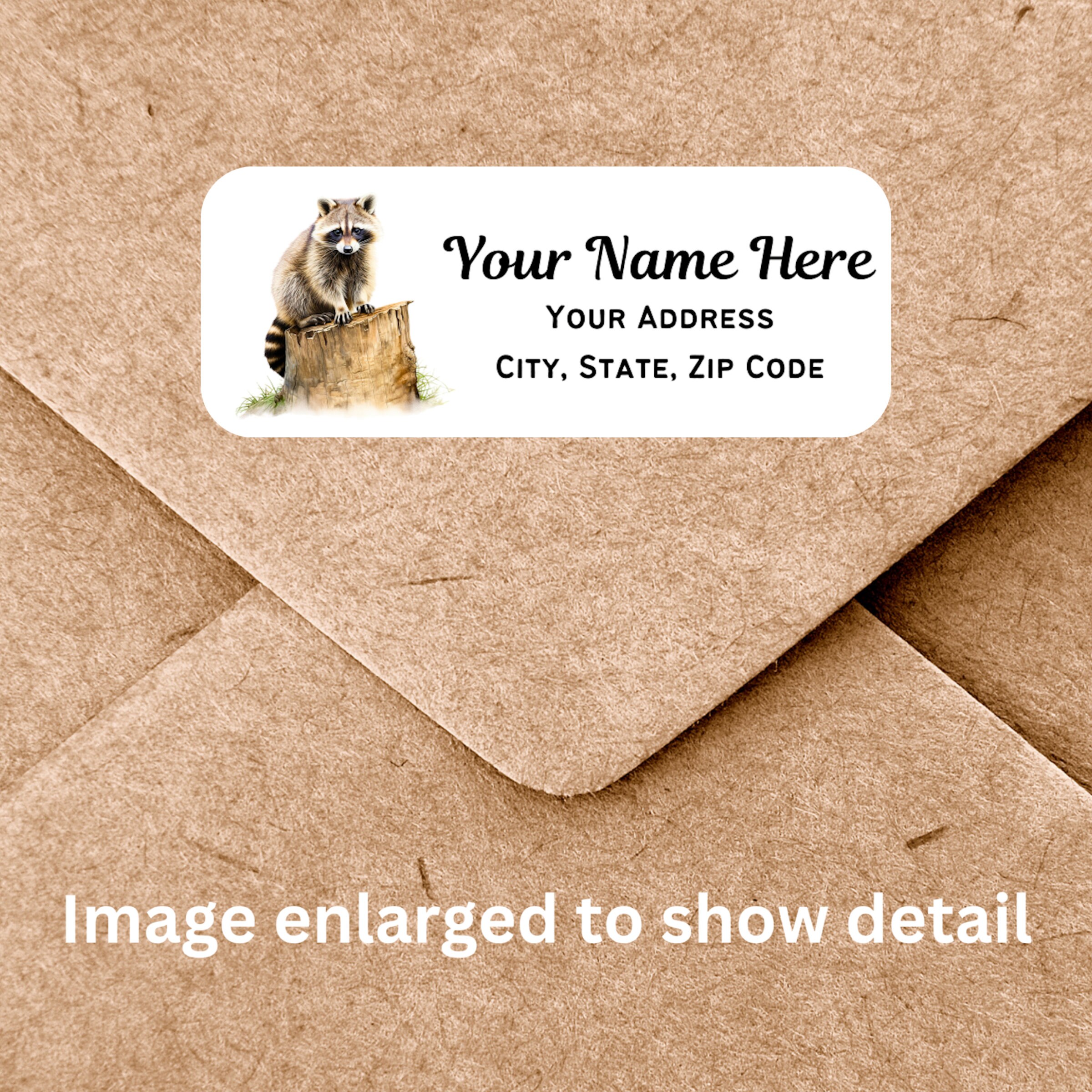 Raccoon on a Stump Personalized Return Address Labels, Sets of 30 ...