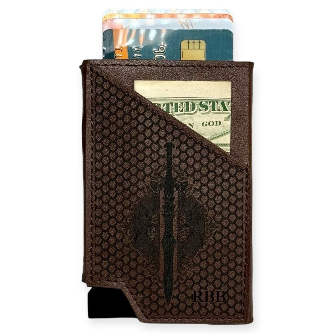 Medieval Leather Pop-wallet | Customizable | Slimline - Etsy
