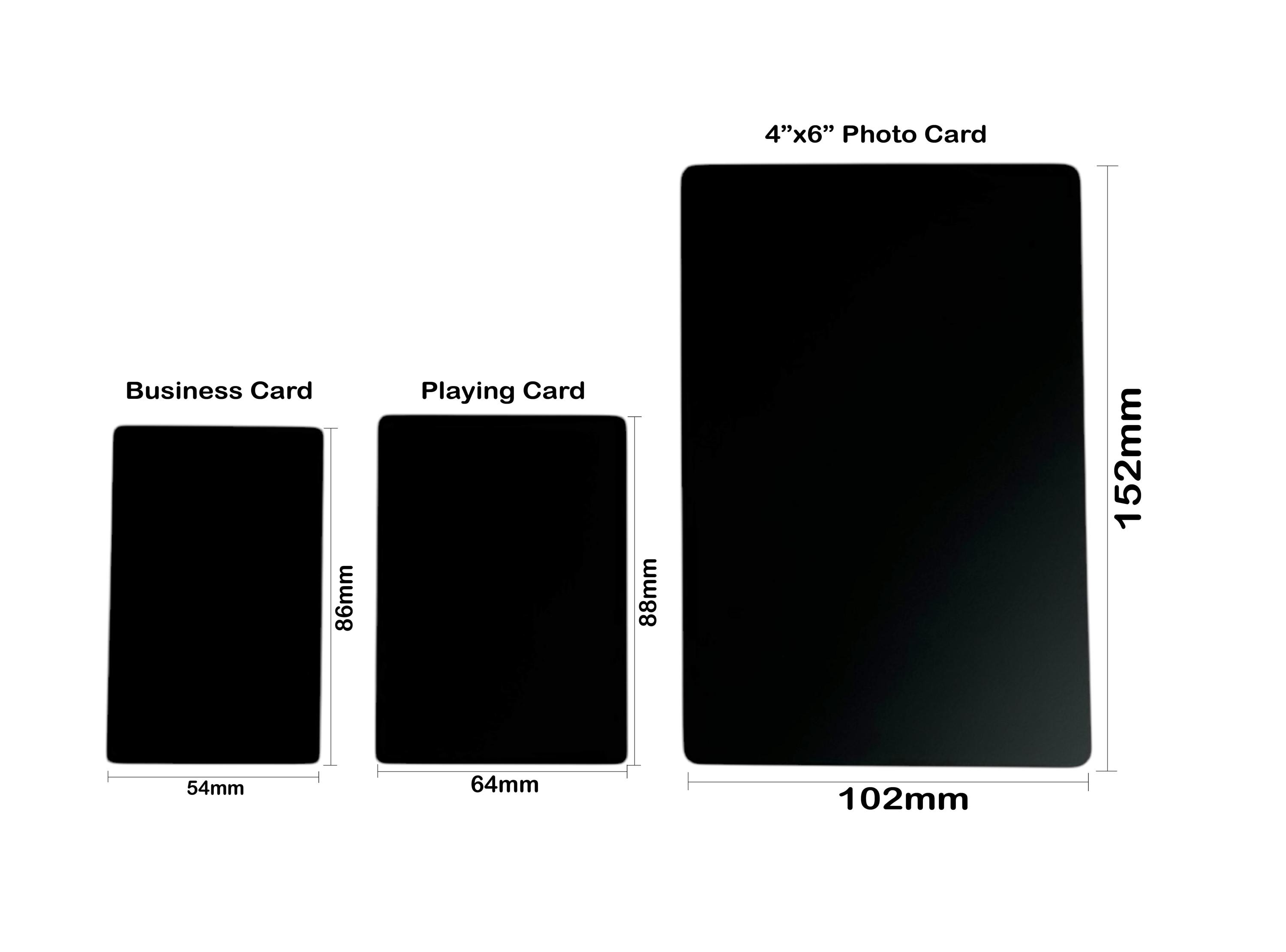 Thick Black Metal Stainless Steel Card Blanks - Playing Card, Business, Photo & Laser, Engraving, Sublimation Ready