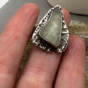 Beach Glass Barnicle Ring
