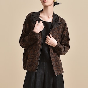 Reversible Hooded Mud Silk Jacket Two Pockets, 100% Mulberry Silk, Naturally Dyed, Versatile Custom Size + Silk, Made to Order