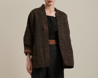 Elegant Mulberry Silk and Cotton Silk Naturally Dyed Jacket, 100% Mud Silk Jacket | Seasonal Wear Different Colors/Pattern Available