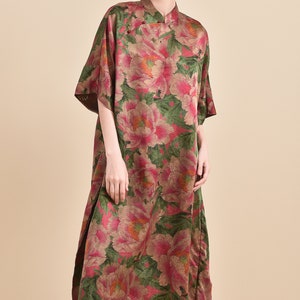 knee length dresses for ladies Dragon Qipao Orange Midi Dress main image 0