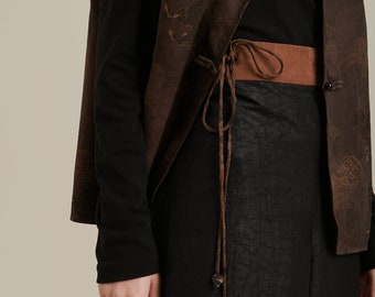 Elegante wijde broek van modderzijde, 100% moerbeizijde (natuurlijk geverfd), verstelbaar trekkoord, ook verkrijgbaar in andere kleuren, custom elke maat