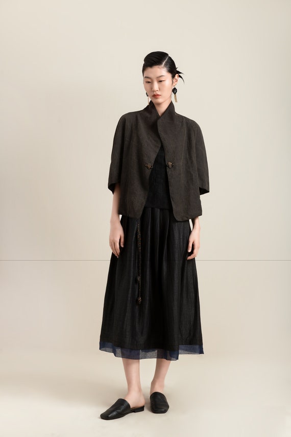 Reversible 100% Mulberry Silk Dual-Layer Mud Silk Jacket, Available in Other Colors, Versatile Jacket, Two Colors in One, Made to Order