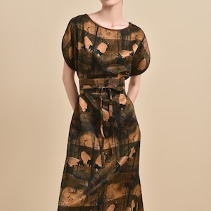 Sold Out - Available Made in Other Silks, Reversible Summer Dress w/ Handcrafted Wrap Belt, 100% Mulberry Silk Naturally Dyed, Custom Size