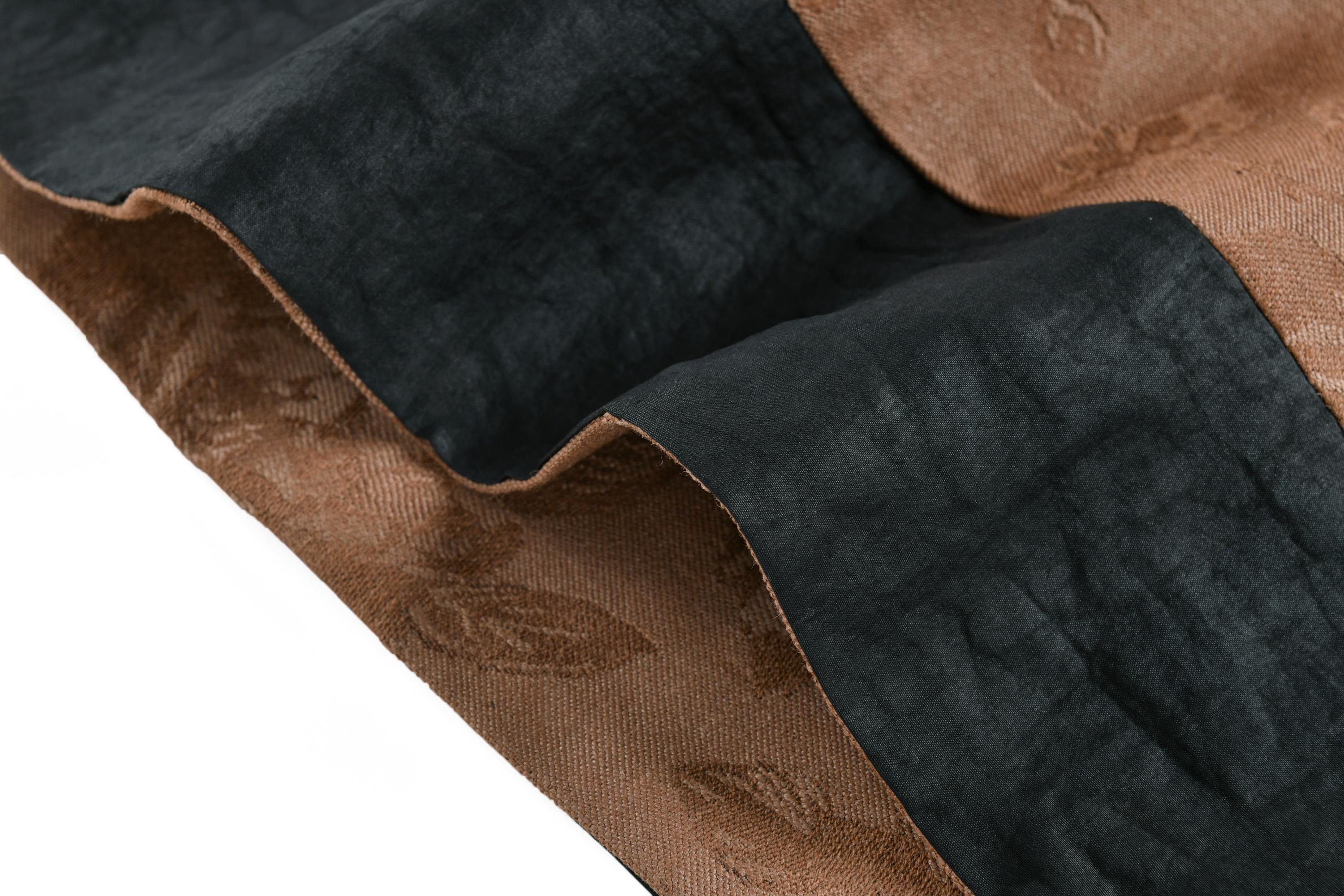 Reversible Elegant Tussah Mud Silk Floral Jacquard Vest, Black and