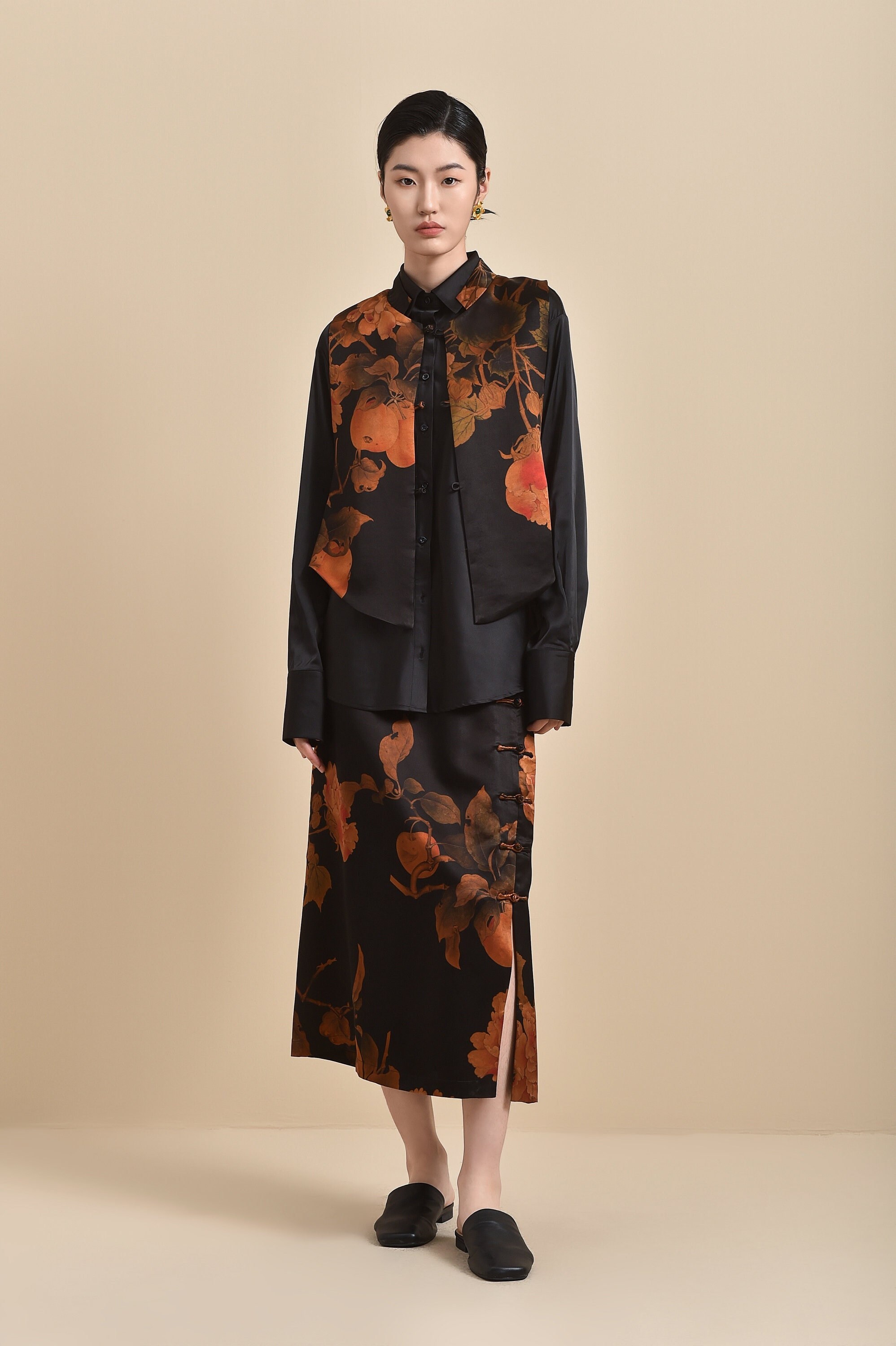 Sold Out - Available Made in Other Silks, Elegant Mud Silk Midi Skirt, 100% Mulberry Silk, Elastic Back Waist, Custom Size, Made to Order