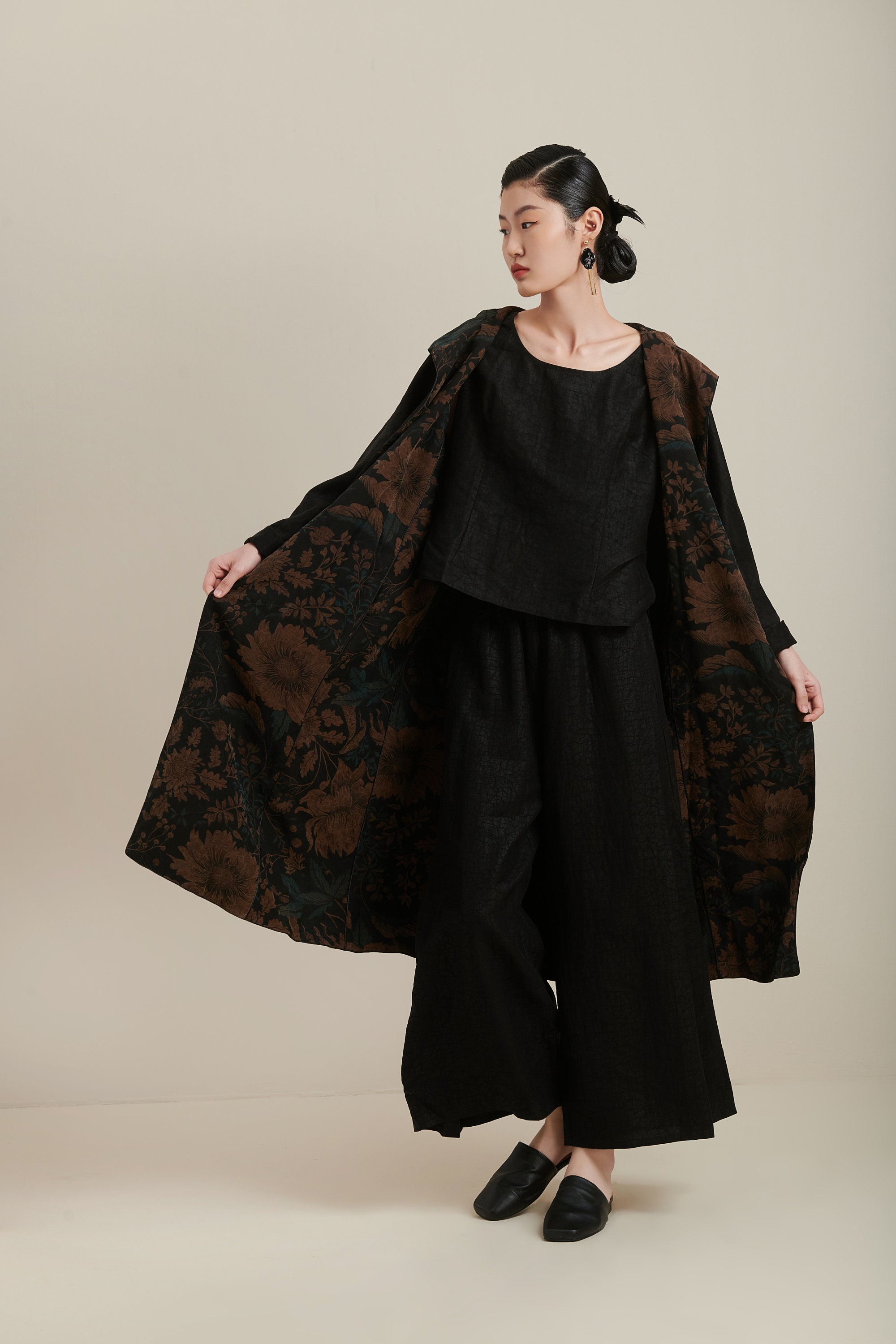 Back in Stock! 100% Mulberry Silk Hooded Dual-Layered Reversible Coat Naturally Dyed, Sustainable Mud Silk, Custom Size & Silk Made to Order