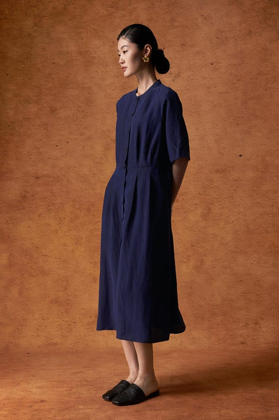 open lace back dress Mens Navy & Orange Leather Wingtip Dress Shoes