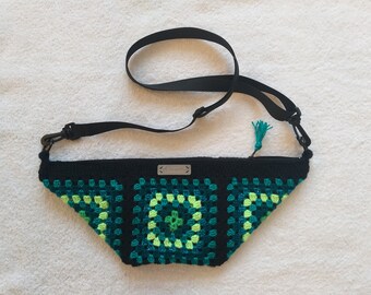 Handmade Crochet Cross Body Bag style Granny Square