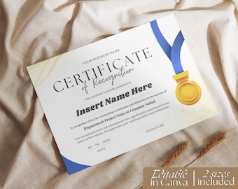 Award Recognition, Certificate of Appreciation, Award Certificate, Certificate Template, Employee Certificate, Award Template, Certificate