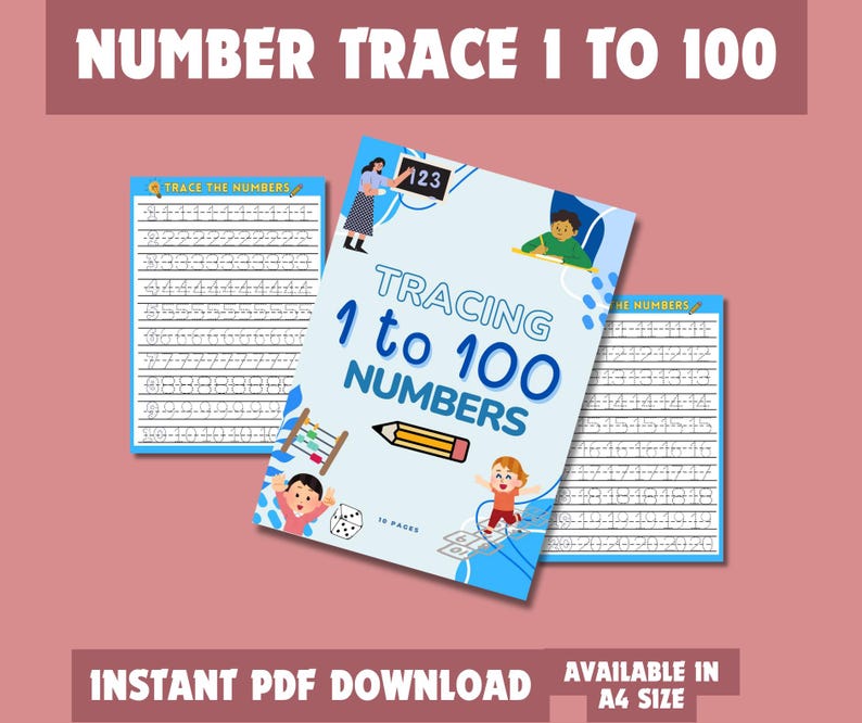 Numbers 1 to 100, Counting 100, Tracing Worksheets, Math Activities for ...