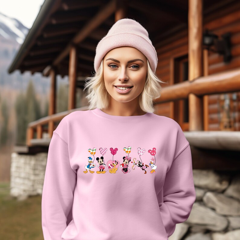 Mickey and Friends Valentine Sweatshirt, Disney Happy Valentine's Day