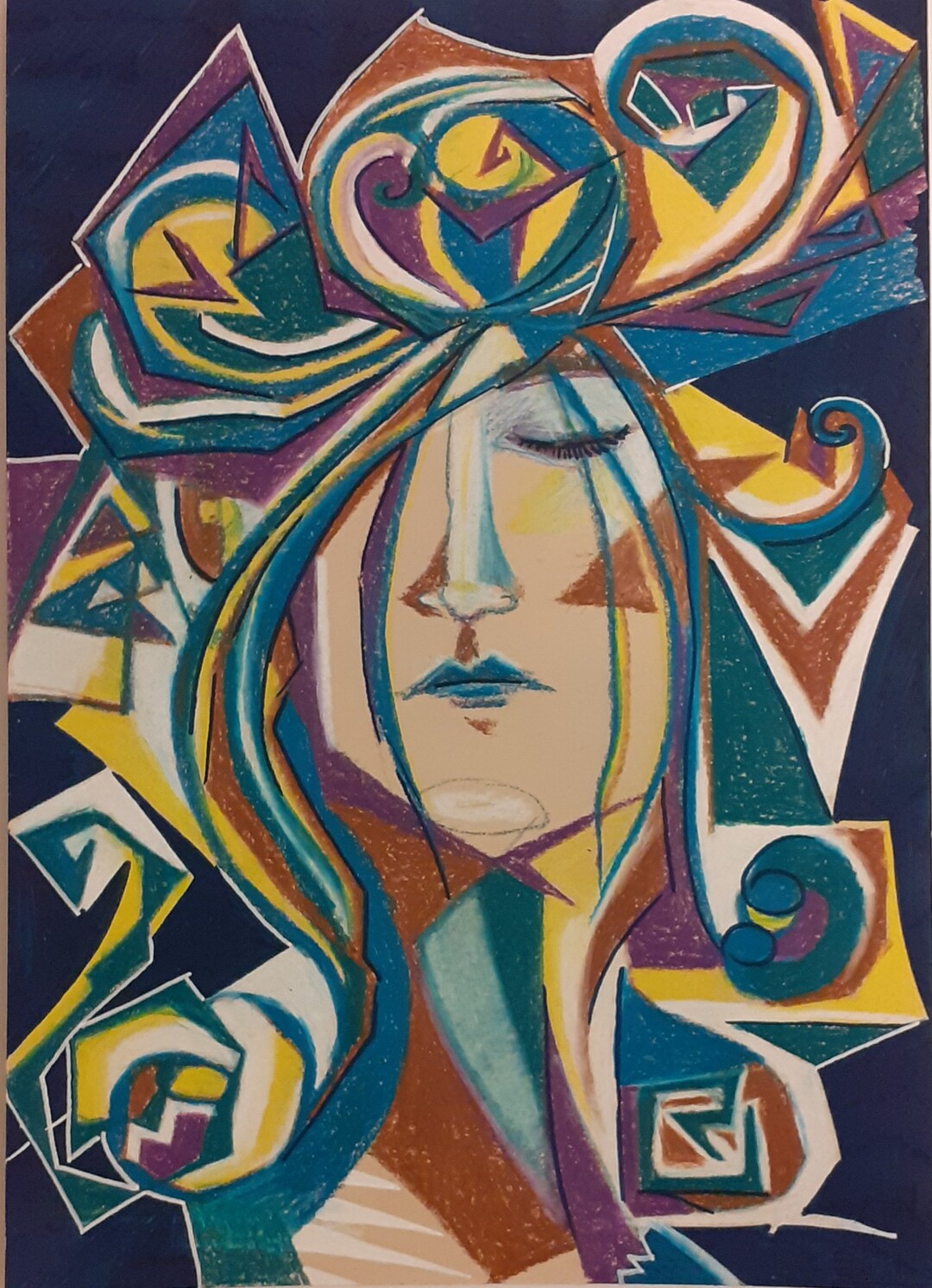 Original Art Work. Drawing. Oil Pastel Watersolubile Etsy