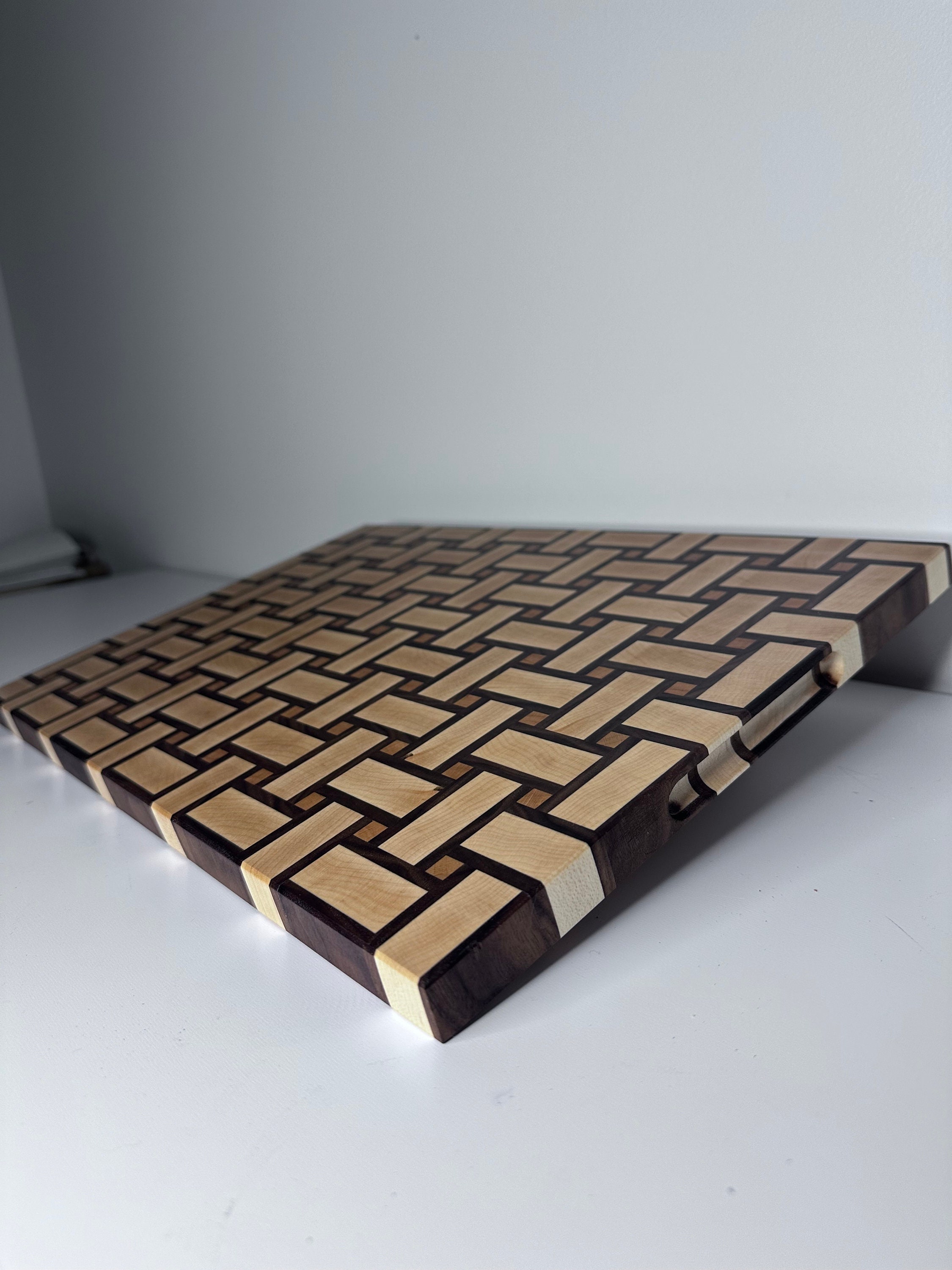 Basket Weave End Grain Cutting Board Etsy