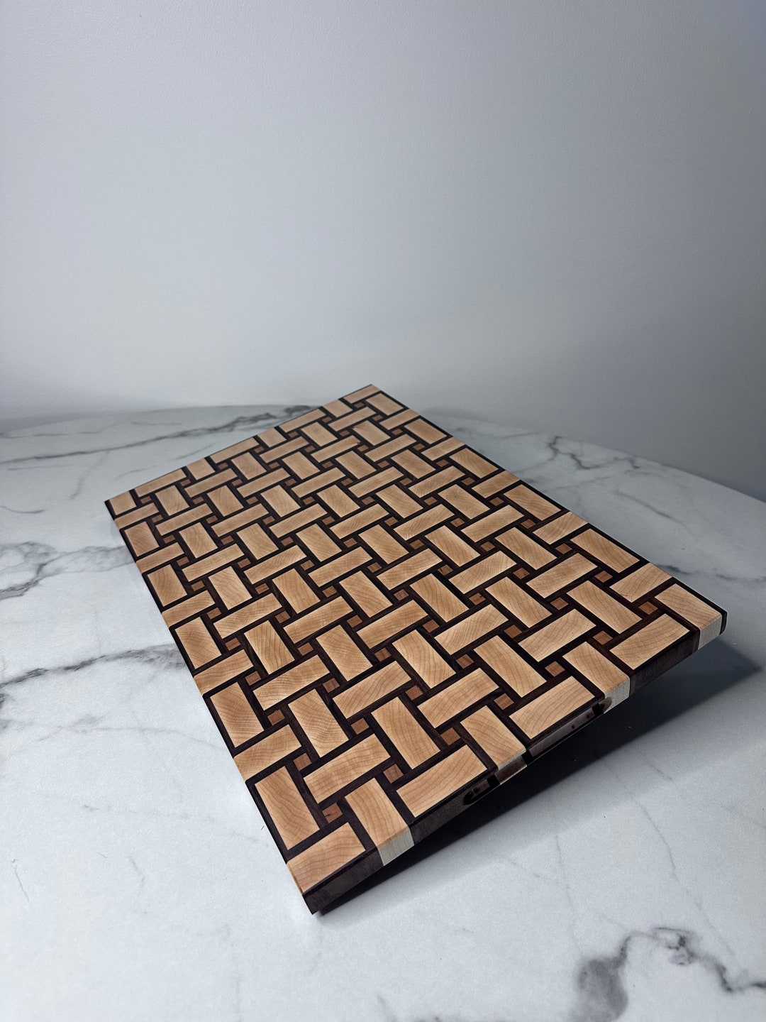 Basket Weave End Grain Cutting Board Etsy