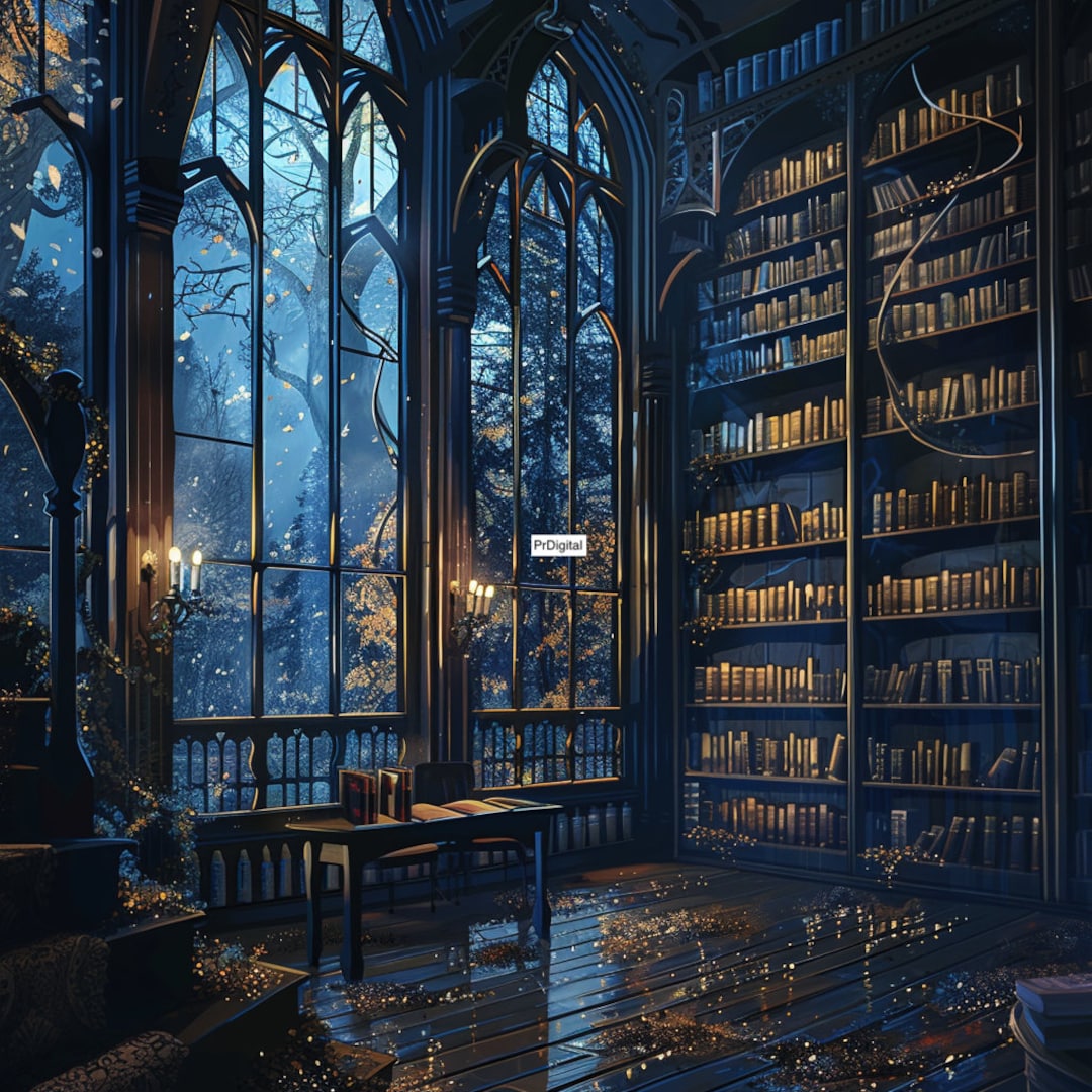 DIGITAL Dark Academia Cozy Library Ambience Etsy