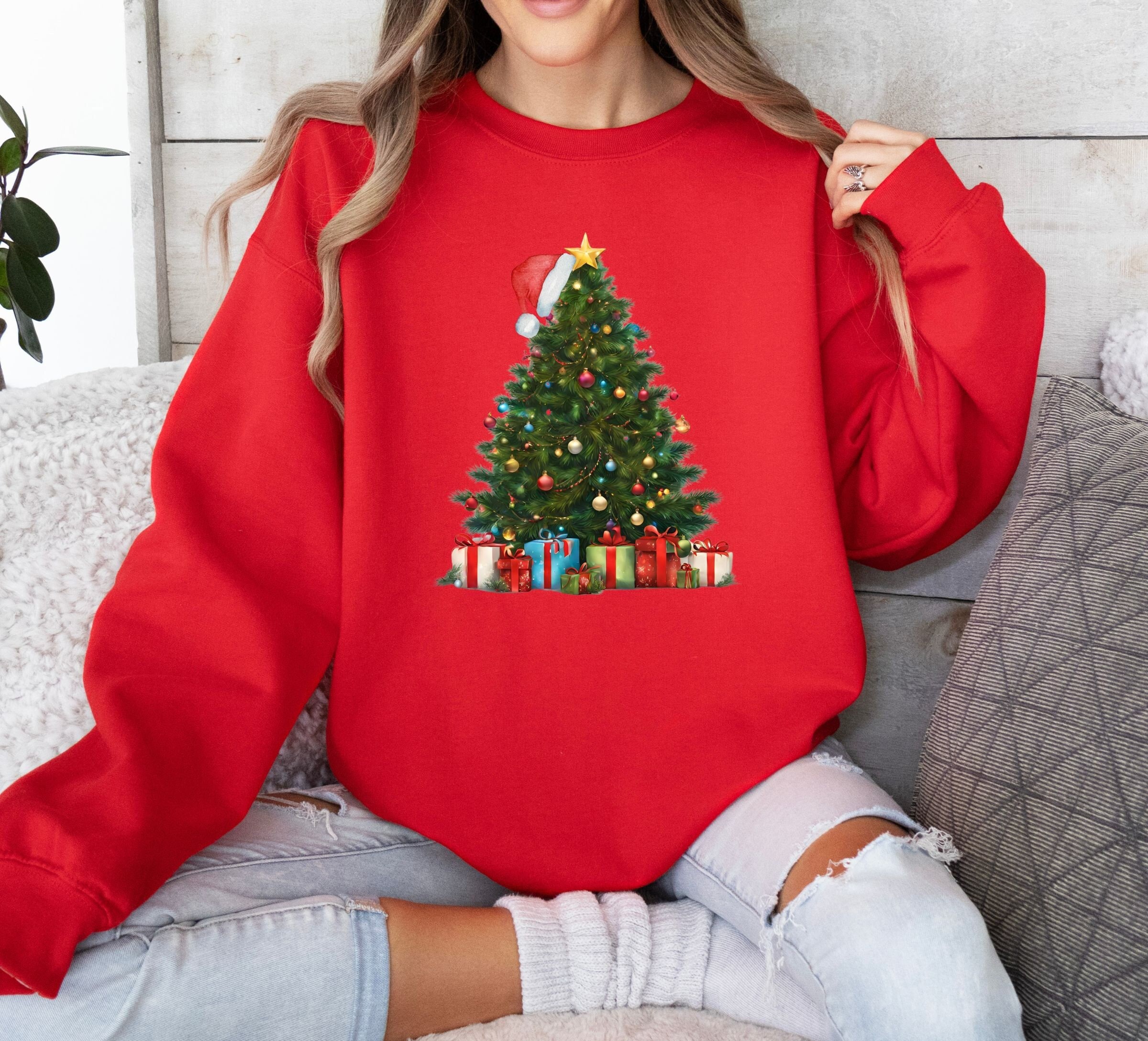 Ladies red shop christmas jumper