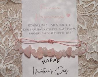 Rose quartz love bracelet "Valentine's Day"