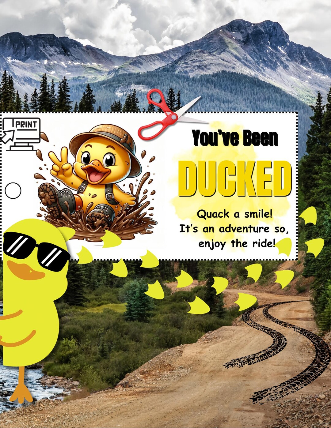 You've Been Ducked-yellow Duck Cards-mudding Boots Theme-it is an ...