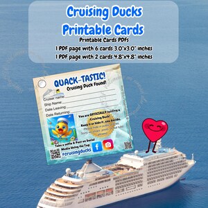 Patos Cruceros, Tarjetas Imprimibles, Tema Oficial de Swimmy Ducky, Pato Amarillo, Crucero, PDF Imprimible, Patos Cruceros, Tarjetas Digitales de Crucero,