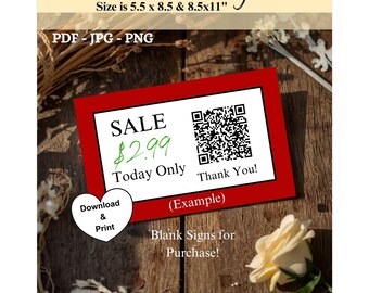 Sign Vendor Booth, Bazaar, Fair, Printable BLANK Designs, PDF, and JPG with Png