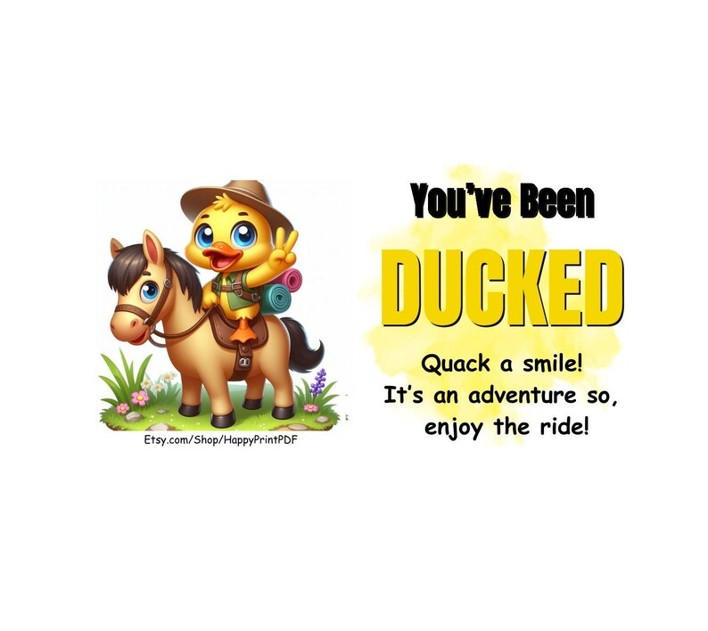 You've Been Ducked Peace Rider for Drivers Printable PDF 10 3.5x2 Inch