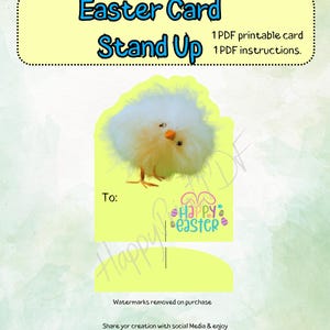 Osterkarte Stand Up, Ostern Küken, digitale Karte, Party Karten, Bastelkarten, druckbare Karten, Perfekte Osterkarte Stand Up,