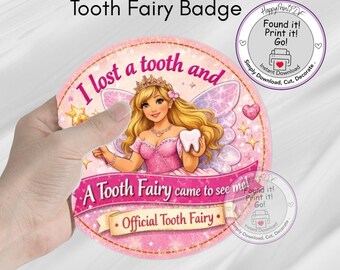 Tooth Fairy Badge Printable | Lost Tooth Reward (PDF JPG)