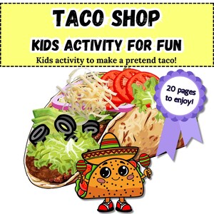 Taco Shop Kids Activity: Fun Printable, 20 Pages (PDF)