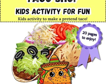 Attività per bambini Taco Shop - Kit di immaginazione divertente - Cucina e preparazione - 20 pagine - Scuola e casa - Scarica stampabile