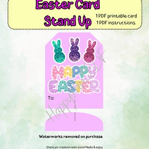 Osterkarte Stand Up, Oster Peep Peeps, digitale Karte, Osterparty Karten, Bastelkarten, druckbare Karten, Perfekte Osterkarte Stand Up,