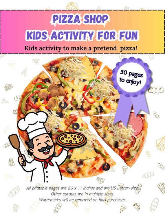 Pizza Shop-Pretend Play-Printable-ids Craft Activity-Food Learning Game-Classroom and Homeschool-PDF