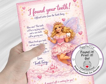 Tooth Fairy Letter Printable – Magical Lost Tooth Note for Kids (Instant Download)
