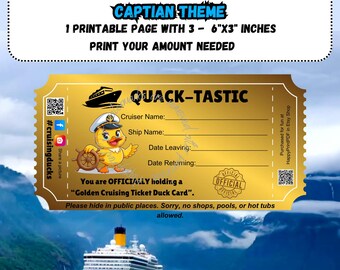 Cruising Duck-Printable Cards-Fun Cruise Ship Game-Hide and Seek Activity-Digital PDF Download for Cruise Vacation