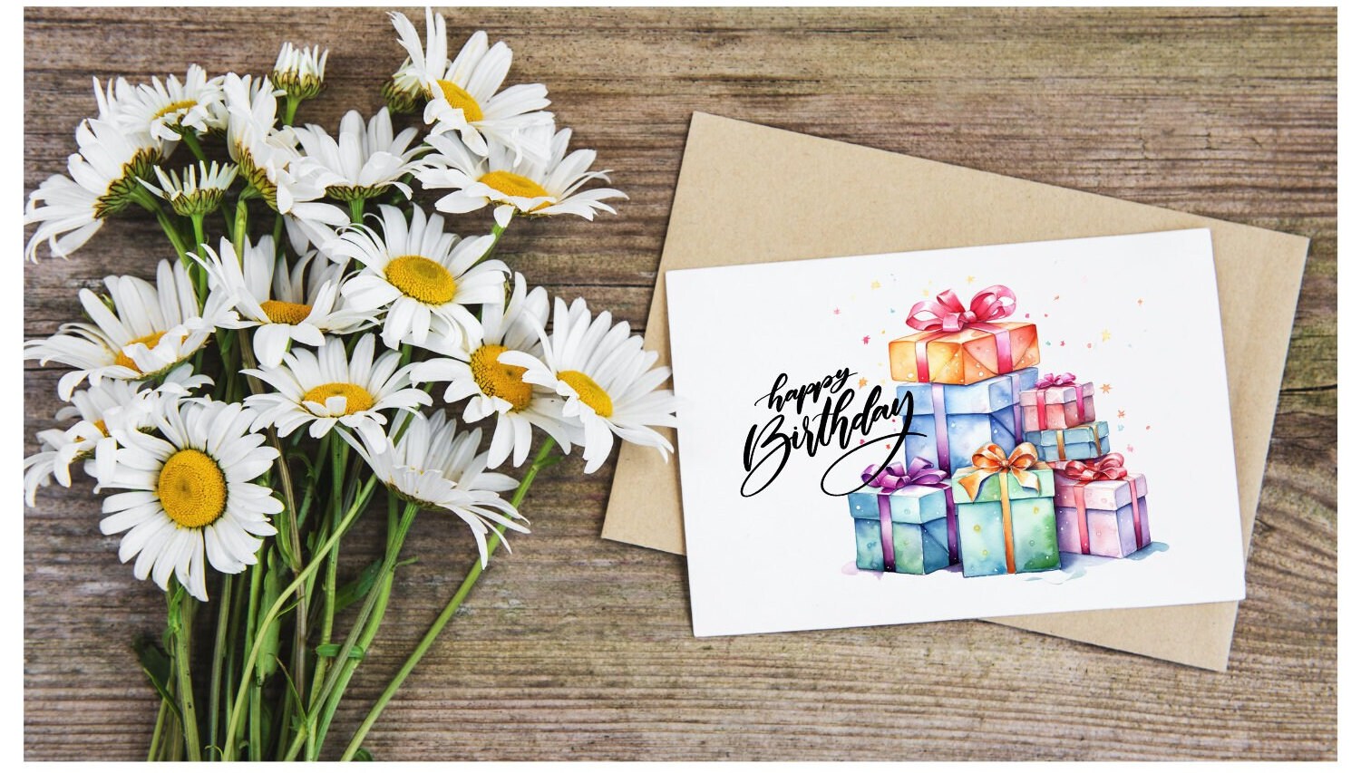 3 Birthday Present Cards, Printable PDF, 3 5x7 Foldable Birthday Cards ...