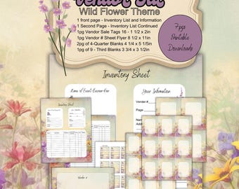 Wildflower Vendor Kit | Craft Fair Market Organizer (7-Page PDF)