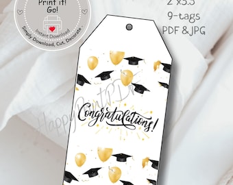 Congratulations Gift Tags, Party Favor Printables of a PDF and JPG also png