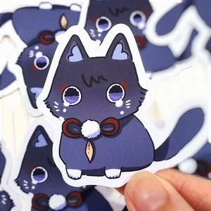 Cat Scaramouche Sticker | Scarameow| Vinyl Glossy | Gesnhin Impact | 2.5" inch | Weatherproof