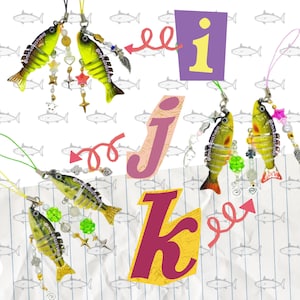 Fisch Anhänger mit Perlen Schmuck / Fisch Lock Schlüsselanhänger / Schmuckstück / Kawaii Y2K Ästhetik Fisch Anhänger / Handmade / heisei retro Bild 6