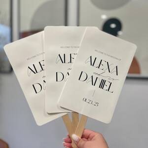 Wedding Program Fan Template - Modern Customizable Stationery Summer Fan | Digital DIY Outdoor Ceremony Timeline Printable Elegant Design