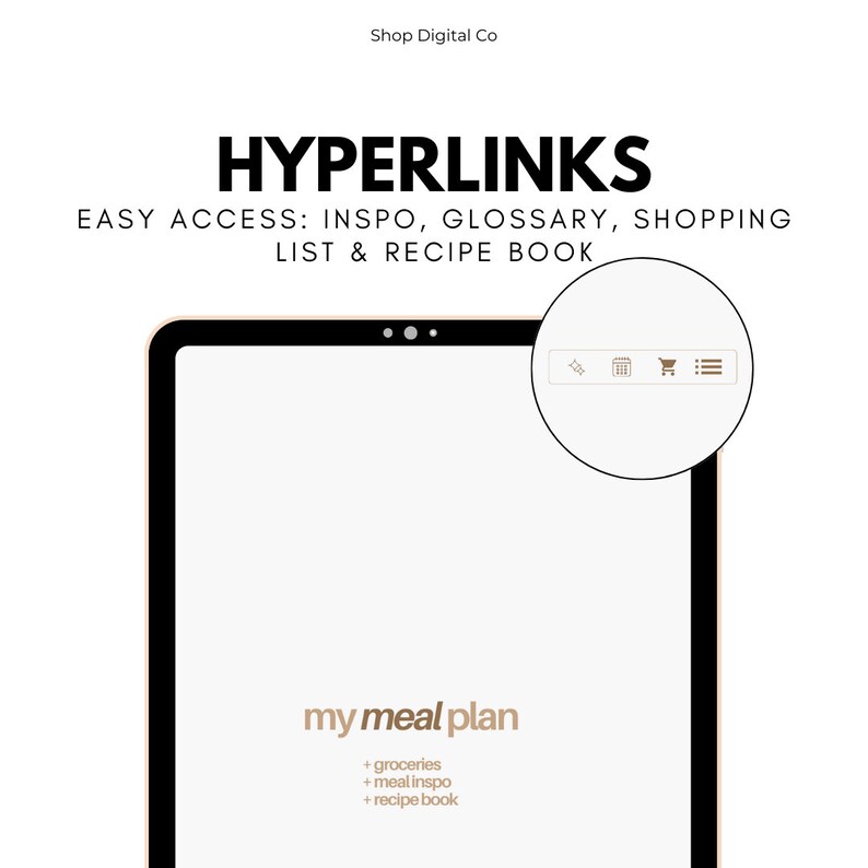 Weekly MEAL PLANNER | Grocery List & Recipe Book | Digital Planner for ...