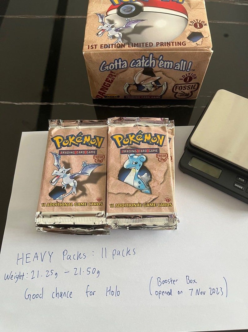 1st Edition 1999 Vintage Pokemon Fossil Booster Packs From Factory