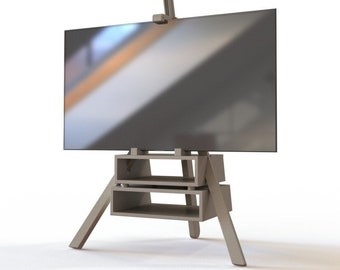 DXF plans for CNC flat-pack Tripod TV&Media Stand in Birch Plywood (not a physical item)
