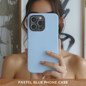Hellblaue Pastell-Handyhülle für iPhone Samsung Galaxy Google Pixel robuste Handyhülle matt oder glänzend hellblaue pastellblaue Handyhülle
