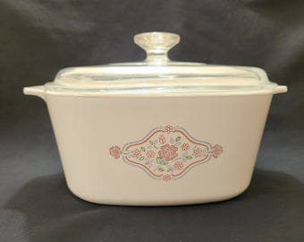 Vintage Corning Ware "English Breakfast" 3L Casserole Dish A-3-B w/Pyrex Lid