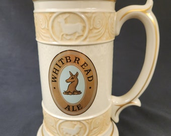 Vintage Ceramic Whitbread Ale Tankard Beer Stein Franklin Mint from 1988