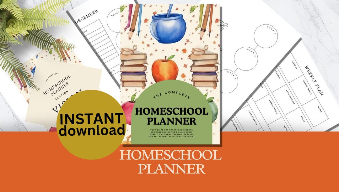 Daily Weekly Homeschool Organizer Daily Schedule Lesson Plan Academic ...